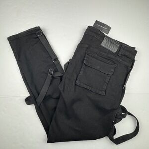 Serenede‎ Stoic Dream Pants 42 Black Goth Bondage Techwear Punk Streetwear Denim